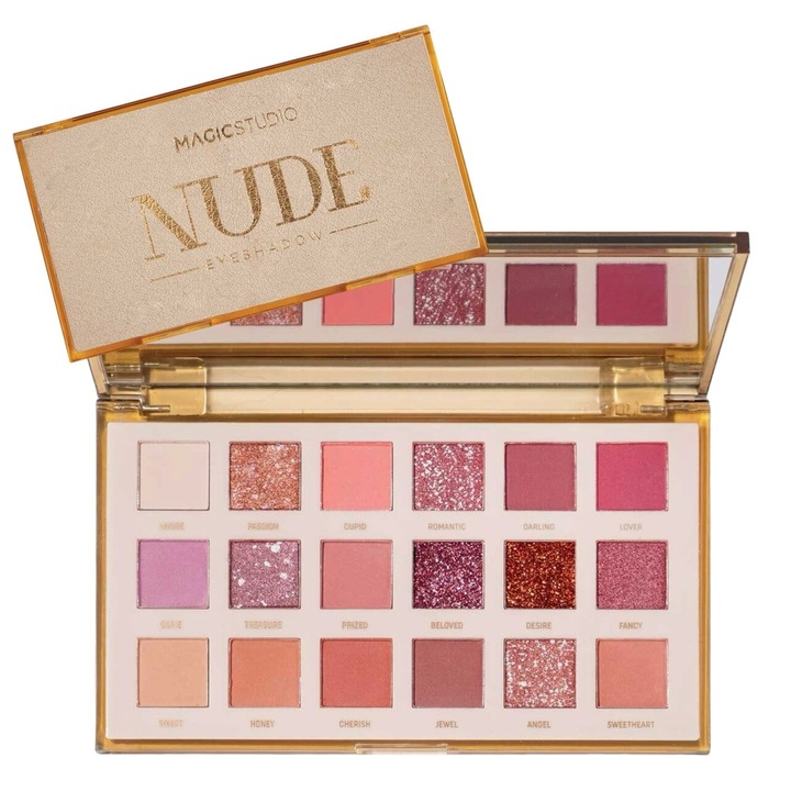 Trusa de machiaj cu oglinda, Very Nude Eyeshadow Palette, Magic Studio