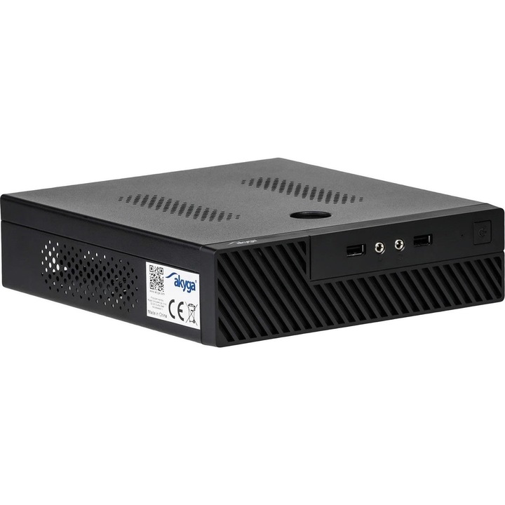Кутия за компютър Akyga AK-100-01BK, Mini ITX, черен
