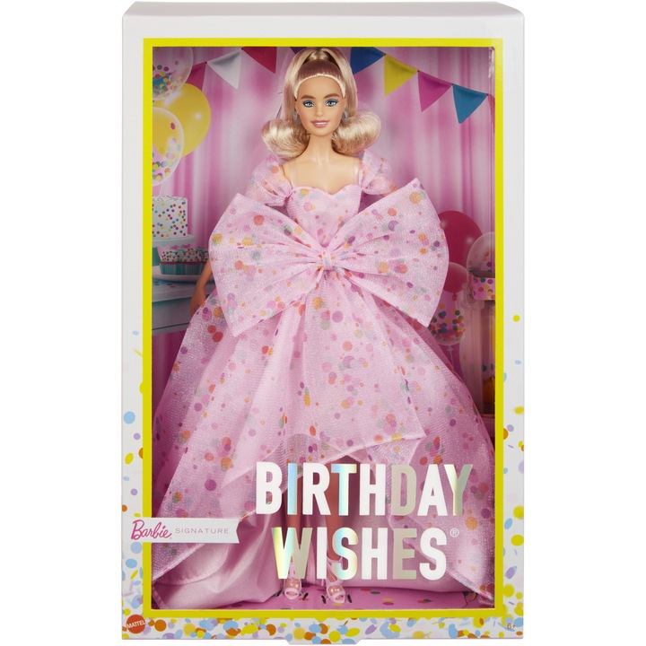 Barbie Signature Birthday Wishes baba, rózsaszín ruhával
