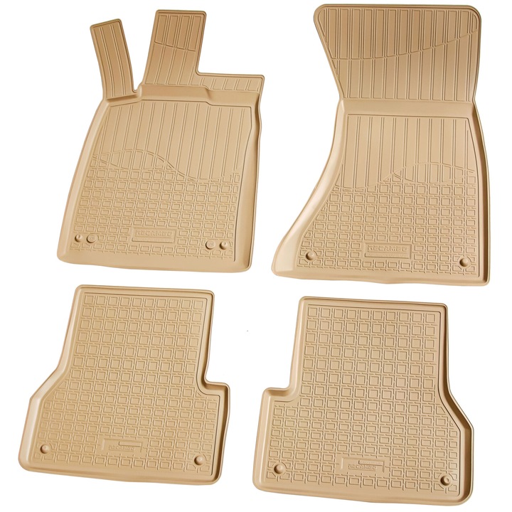 Комплект от 4 бежови гумени стелки 3D premium tray style за Audi A6 C7 Sedan, Allroad, Avant/Break 2011-2018