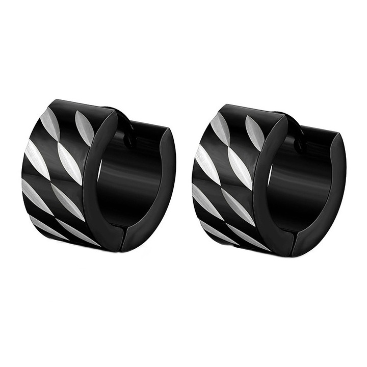 Cercei eleganti 3893 din otel inoxidabil, Sic Moda, Negru