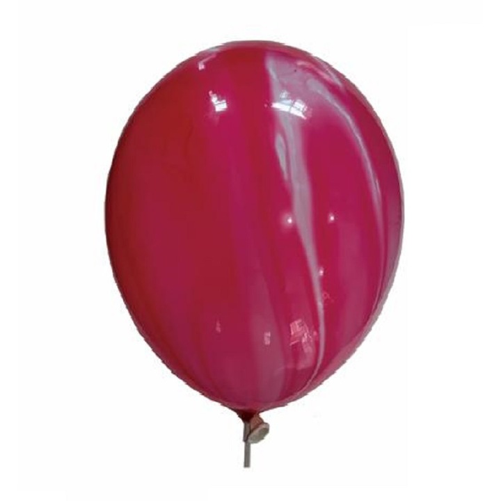 5db latex lufi készlet, piros márványozott, 35 cm