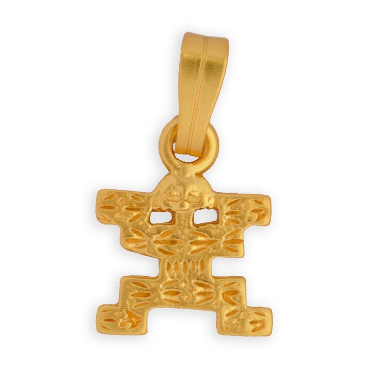 Pandantiv Cacique seful comunitatii, cultura Tolima, placat cu aur de 24 K, lungime 1.90 cm