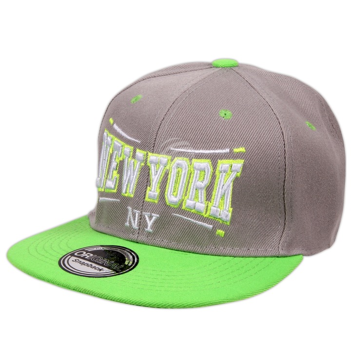 Sapca baseball, New York, gri, poliester, ABC04G