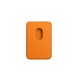Кожен калъф с джоб за карта MagSafe, Съвместим с iPhone 12, 12 Pro и 12 Pro Max, оранжев