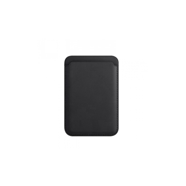 Husa din piele MagSafe pentru carduri pentru iPhone 12, 12 Pro si 12 Pro Max, Negru