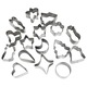 Set 16 forme de prajituri La Cucina, Tematica Craciun, Inox, 5x1.5cm, Argintiu