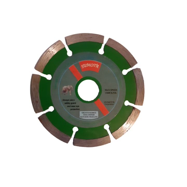 Szegmentált gyémánt tárcsa Sumata SM-10409, 105x1,7x20/16mm szűkítő gyűrűvel, körfűrészhez, horonyvágóhoz, gép beton, kő, gránit vagy márvány vágásához