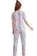 Pijama dama tricou cu pantaloni, Rosu/Gri