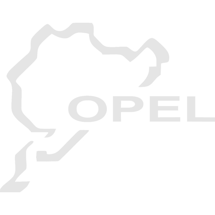 Sticker decorativ auto "Opel circuit'', 16x12,5cm, Alb