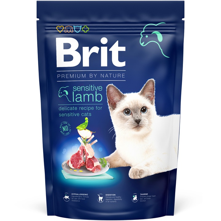 Hrana uscata pentru pisici Brit Premium By Nature Sensitive, Lamb, 1.5Kg