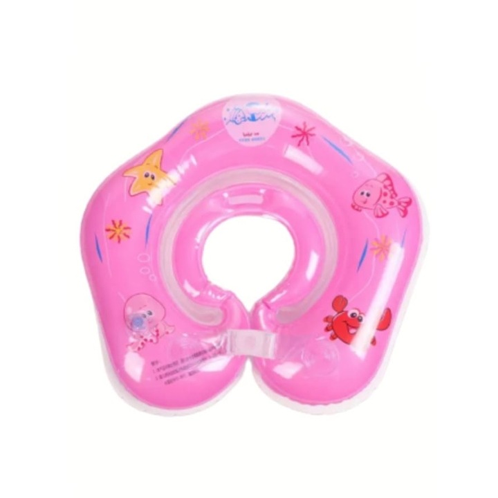 Colac de gat pentru bebelusi, cu zdranganele, roz, 0 - 24 luni