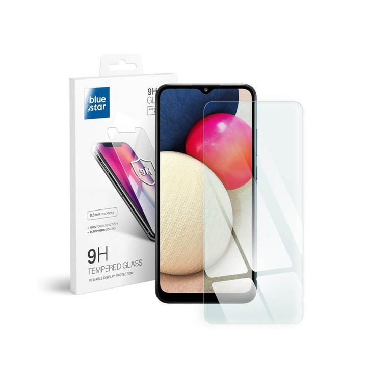 Folie Sticla Securizata Bluestar, Pentru Samsung Galaxy A02s, Full Cover Transparenta