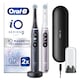 Set 2 x Periuta de dinti electrica Oral-B iO9 cu Tehnologie Magnetica si Micro-Vibratii, Inteligenta artificiala, Display led, Senzor de presiune Smart, Timer vizibil, 7 moduri, 1 incarcator magnetic, 1 Trusa de calatorie cu incarcator, Negru/Roz