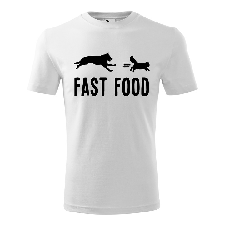 Tricou Barbat, Personalizat "Fast food", Alb, Marime XXXL