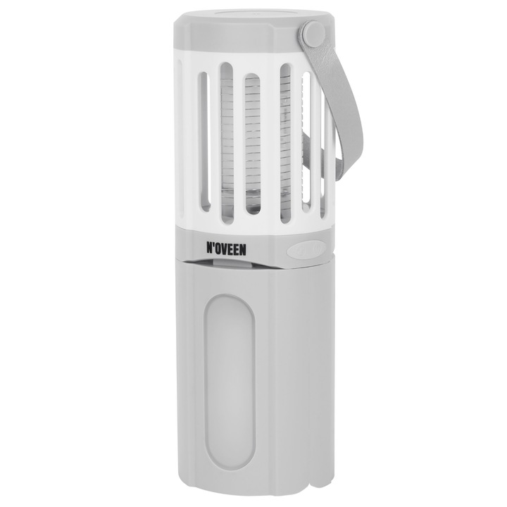 Електрическа лампа против насекоми, Noveen, IKN833, UV, LED, преносима (3 x AA), 6 W, 1000 V, IPX4, бяло сиво