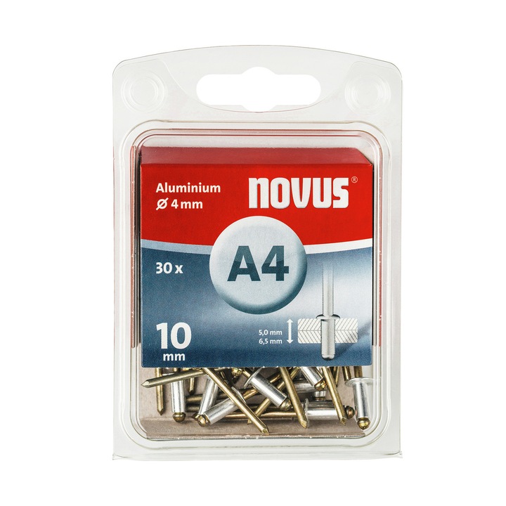 Set Nit orb A 4 x 10 mm aluminiu 30 bucati Novus