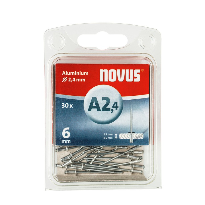 Set Nit orb A 2,4 x 6 mm aluminiu 30 bucati Novus