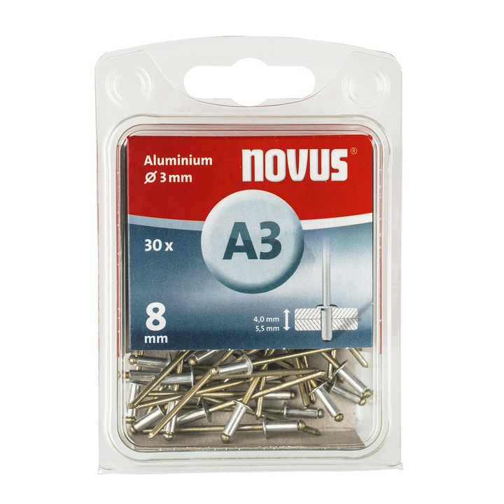 Set Nit orb A 3 x 8 mm aluminiu 30 bucati Novus