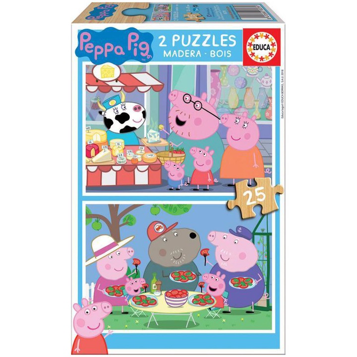 Пъзел Educa Peppa Pig, 2 в 1