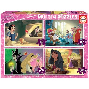 Educa borras Multi 4s Disney Princess 50-80-100-150 Pieces Wooden Puzzle  Multicolor