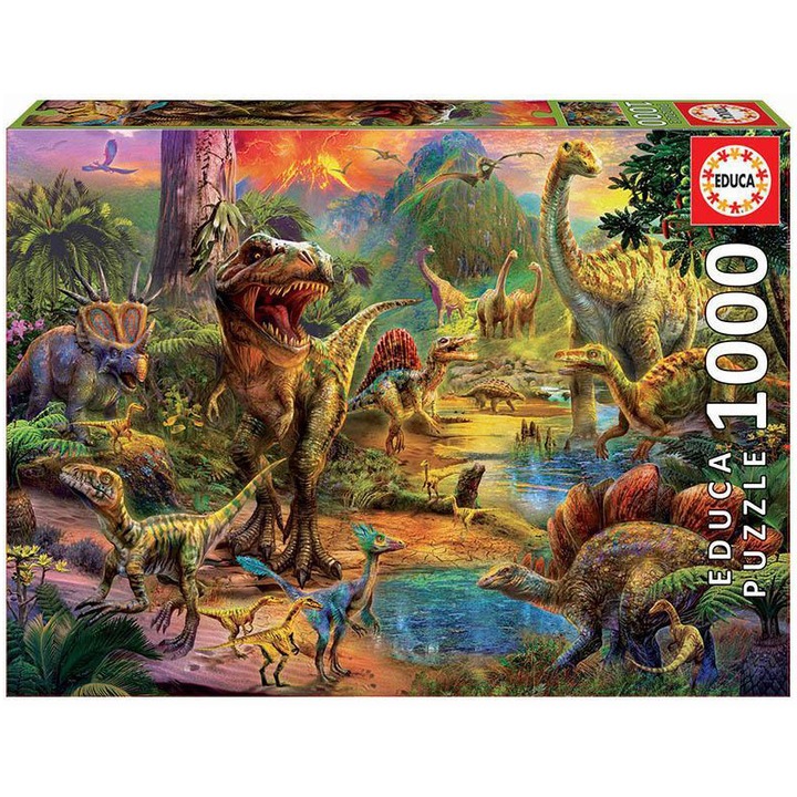 Пъзел Educa - Land of Dinosaurs, 1000 части