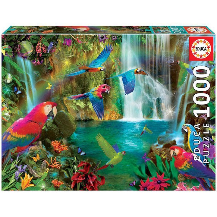 Puzzle Educa - Tropical Parrots, 1000 piese