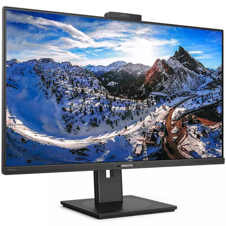 Монитор Philips 31.5", IPS, QHD 2560x1440, 75Hz, 4ms FlickerFree, Говорители 5Wx,2 Webcam, HA Pivot, HDMI, DisplayPort, DaisyChain, USB hub, USB-C, RJ45, 326P1H/00
