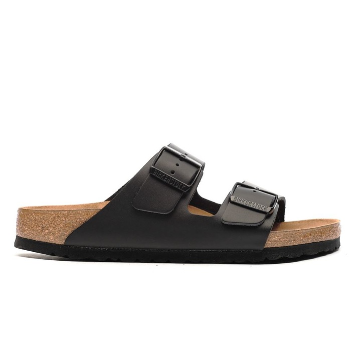 Papuci dama, Birkenstock Arizona, Piele, Negru, 38 EU