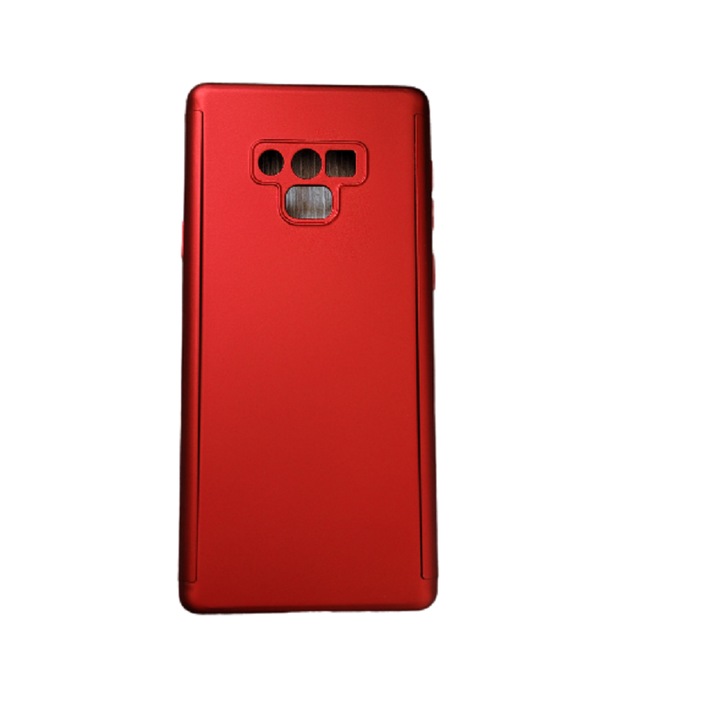 Комплект предпазни калъфи, състоящ се от 3 предни и задни части и силиконово фолио, съвместими с Samsung Galaxy Note 9 Red