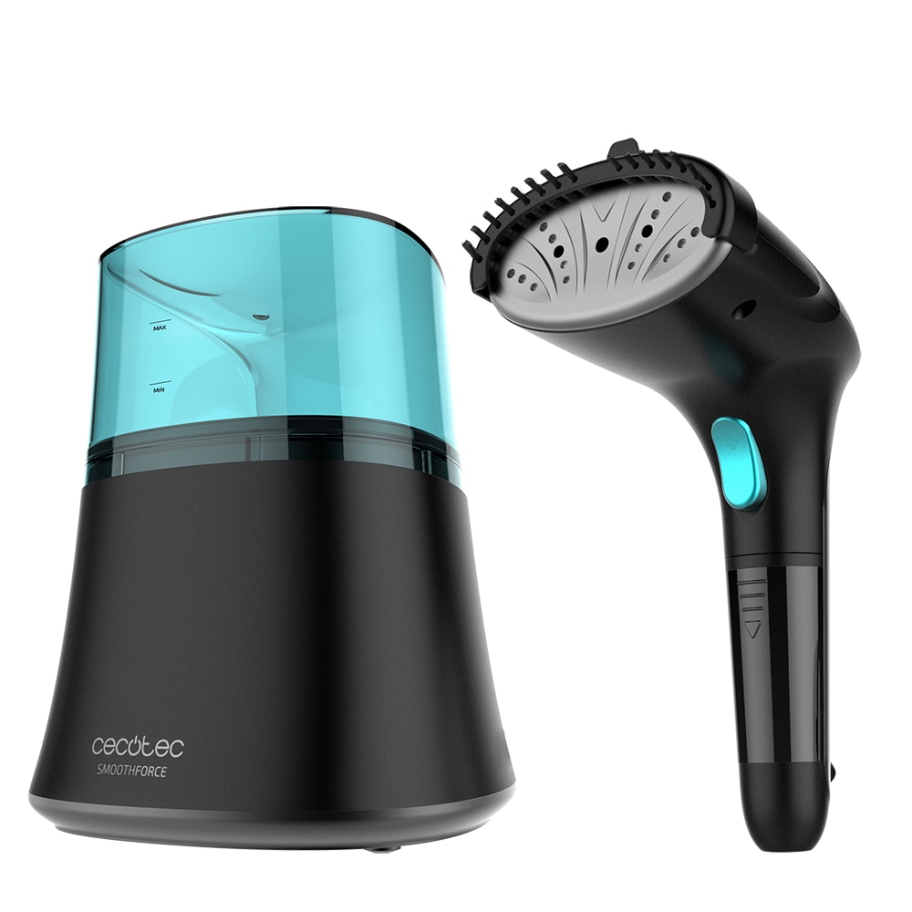 Aparat de calcat vertical cu abur, Cecotec, 1200 W, 30g/min, 700 ml, Negru/Albastru