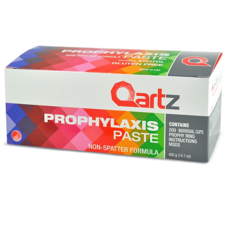 Set Unidoze Pasta Profilaxie, Dharma Research, Qartz, Anti-Stropi, Aroma Cirese, 200 buc