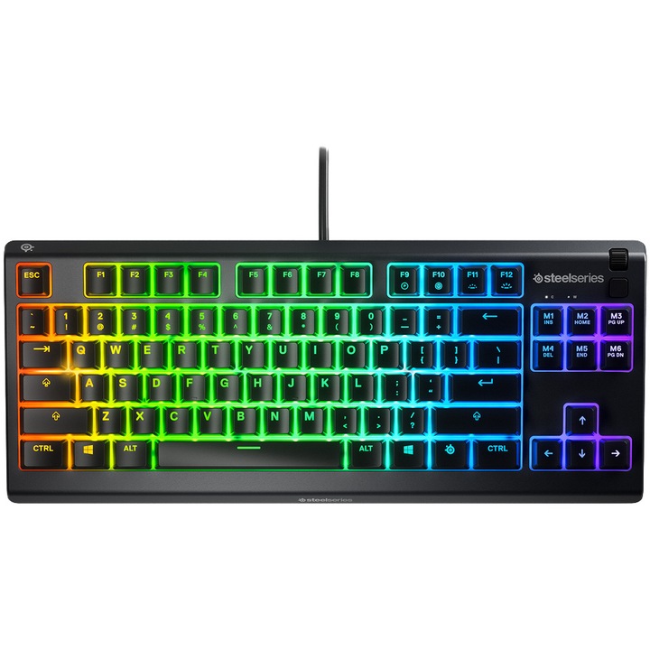 Tastatura gaming SteelSeries Apex 3 TKL RGB, Iluminare RGB, Layout US, Negru