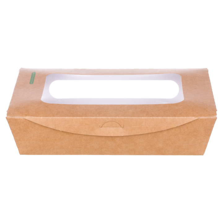 Комплект картонени крафт кутии с прозорец, L, 200 броя