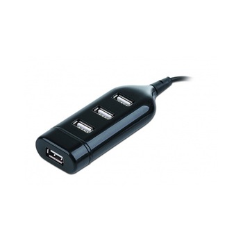 Hub Gembird UHB-CT02, 4 porturi, USB 2.0, Negru Hub Gembird UHB-CT02, 4 porturi, USB 2.0, Negru