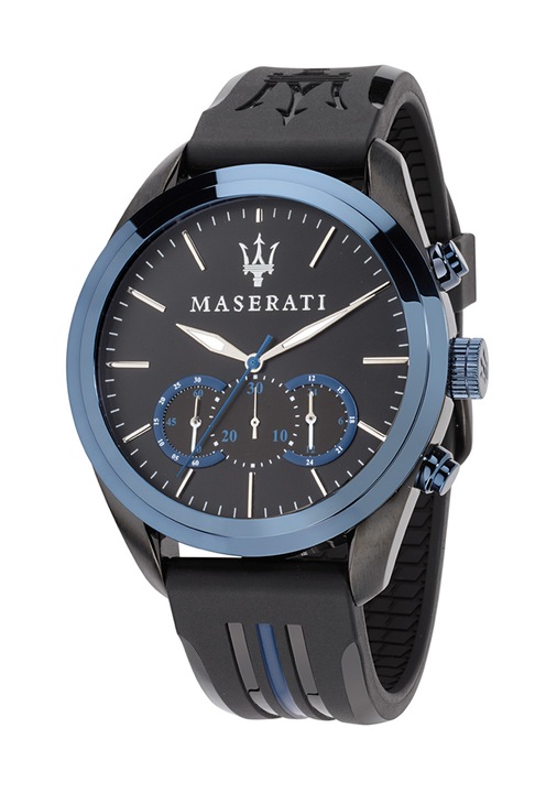 Maserati Ceas cronograf negru cu albastru Traguardo