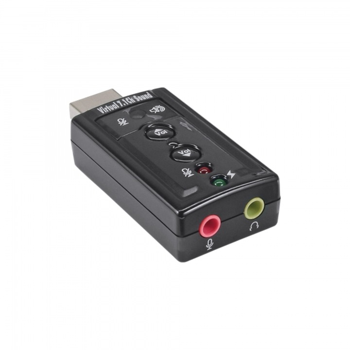 Placa de sunet InLine 33051C, USB, 7.1, externa