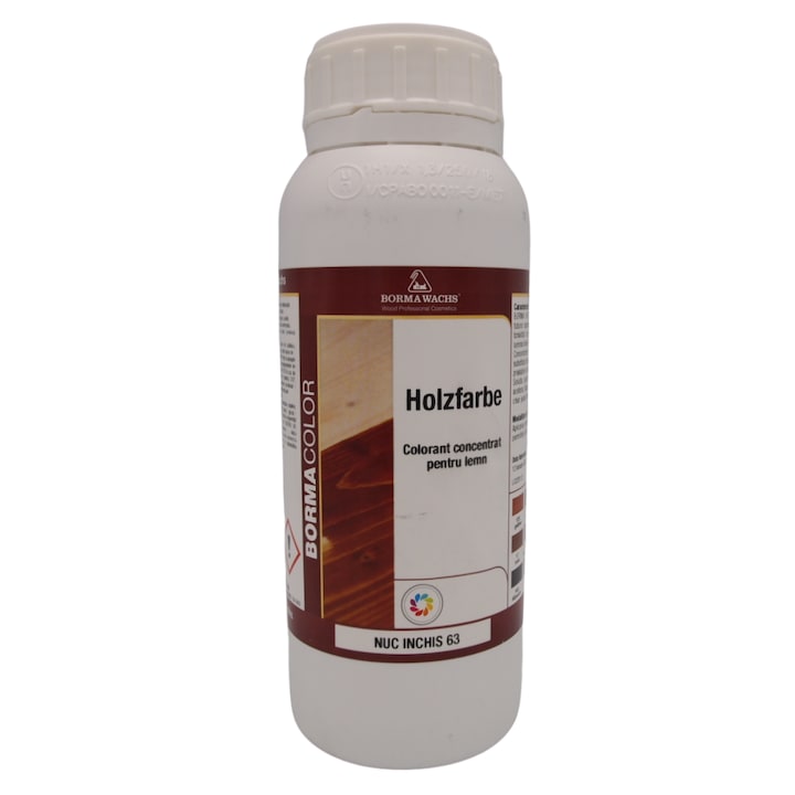 Pigment concentrat pentru lemn, Borma Wachs, Holzfarbe, culoare Nuc inchis, 500 ml