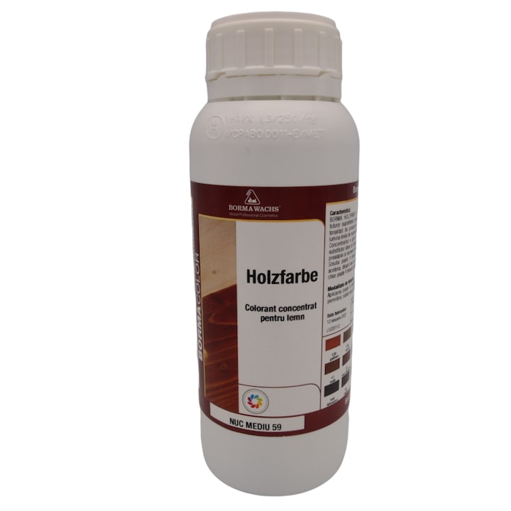 Pigment concentrat pentru lemn, Borma Wachs, Holzfarbe, culoare Nuc mediu, 500 ml