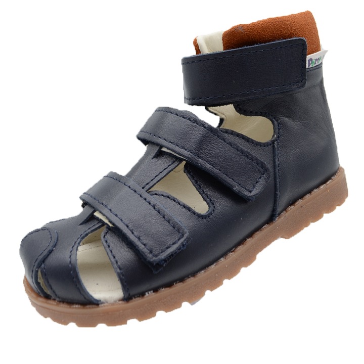 Профилактични сандали от естествена кожа за момче Mrugala 22 1388-77, тъмносини