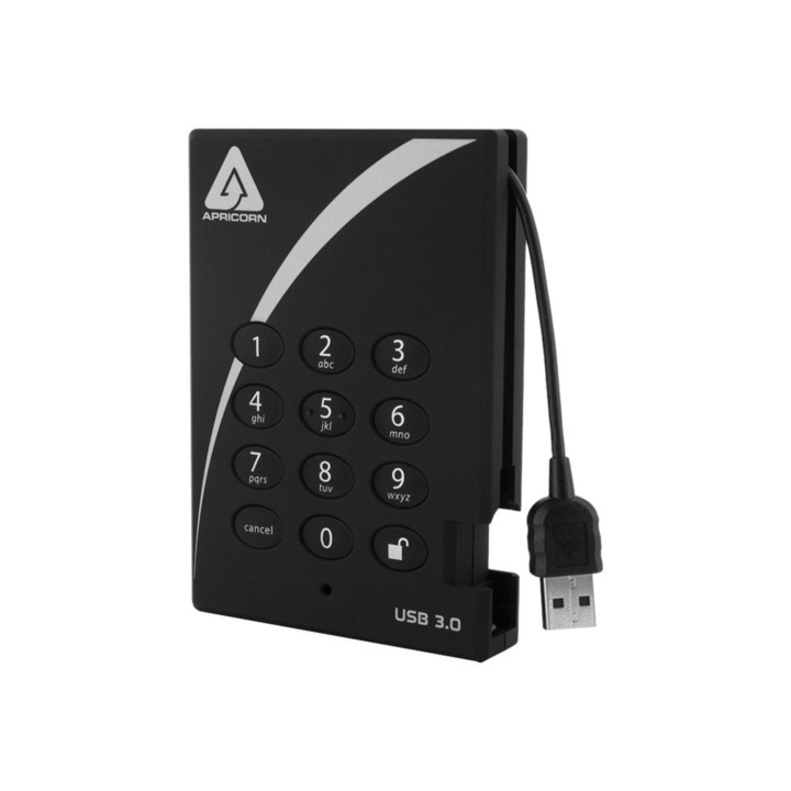 Apricorn Aegis Padlock A25-3PL256-500 - hard drive - 500 GB - USB 3.0 (A25-3PL256-500)
