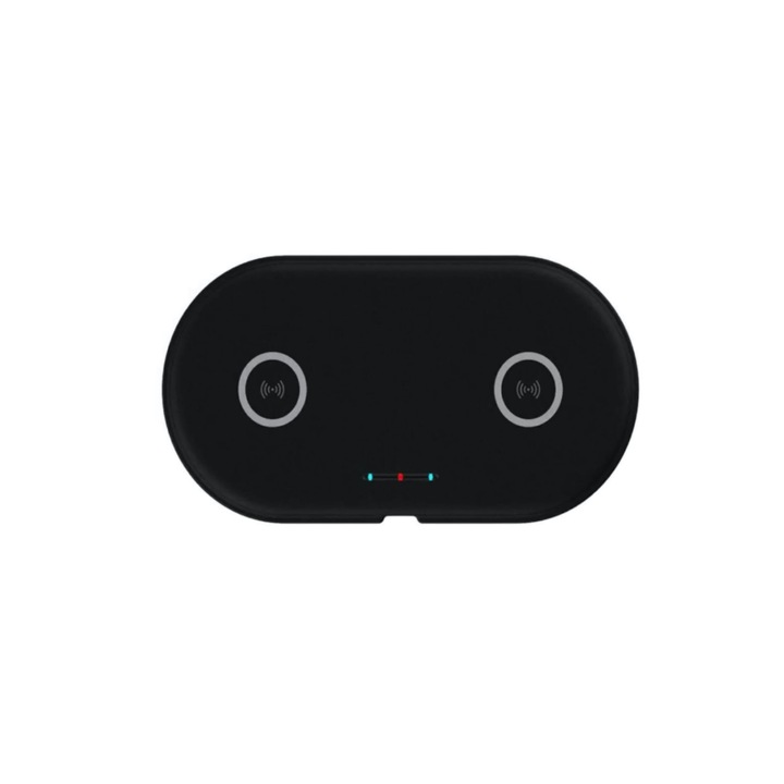 Soho vezeték nélküli töltő, duó, C-típusú USB kábel, fekete