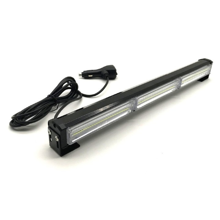 Bara girofar, rampa avertizare, galben, functii stroboscop, 45cm, 54W, 12V, cu buton