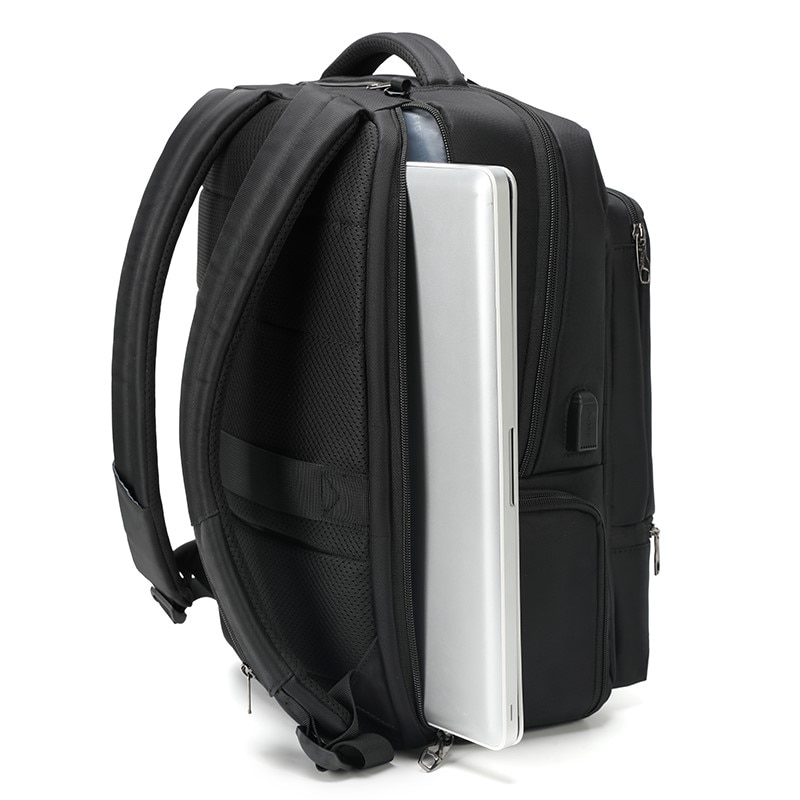 Rucsac laptop 15.6", impermeabil, cu buzunar antifurt si port USB, Tigernu, 45x31x19 cm, Negru