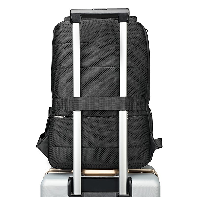 Rucsac laptop 15.6", impermeabil, cu buzunar antifurt si port USB, Tigernu, 45x31x19 cm, Negru
