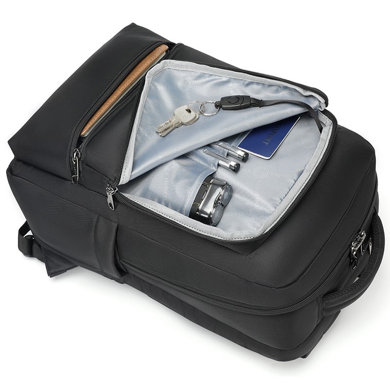 Rucsac laptop 15.6", impermeabil, cu buzunar antifurt si port USB, Tigernu, 45x31x19 cm, Negru