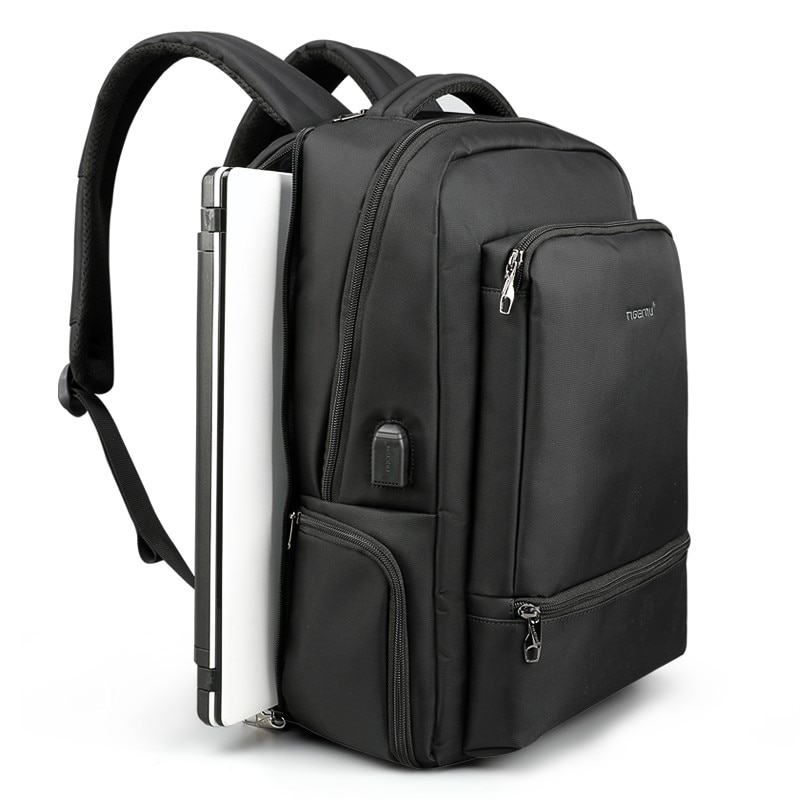 Rucsac laptop 15.6", impermeabil, cu buzunar antifurt si port USB, Tigernu, 45x31x19 cm, Negru