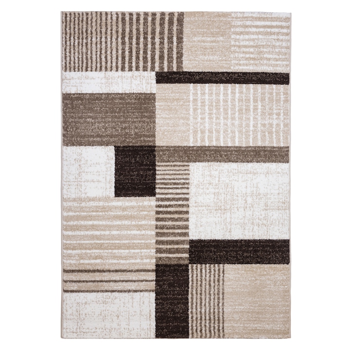 Madrid B001A_FMA66 bézs-barna modern mintás szőnyeg 60x110 cm