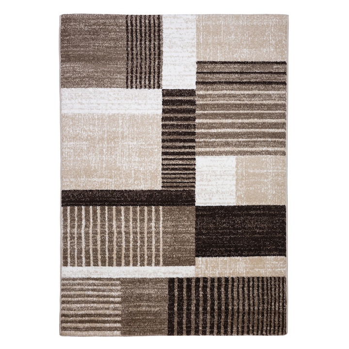 Madrid B001A_FMA76 barna-bézs modern mintás szőnyeg 133x190 cm
