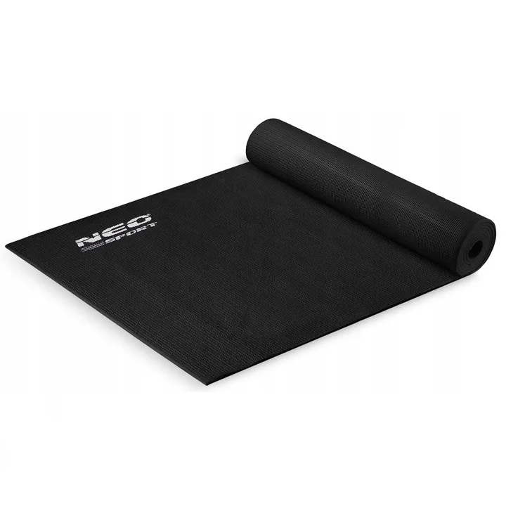 Saltea pentru exercitii anti-alunecare, compacta, rezistenta la apa si socuri, negru, 173 x 61 cm